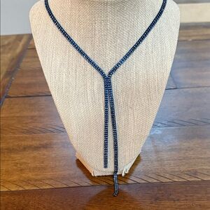 Elegant Blue Lariat Necklace